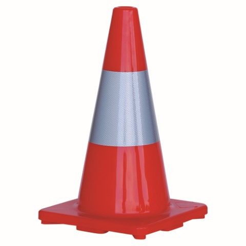 TRAFFIC CONE ORANGE 450MM C/W RELECTIVE STRIP